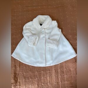 Kids Dream Glam Fleece Coat Faux Fur Collar/Cuffs Ivory Size 2T /3T? READ